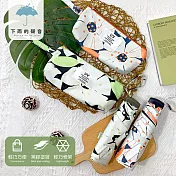 【下雨的聲音】日本訂單抗UV仲夏花朵三折折疊傘(二色) 黑色