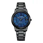CITIZEN 概念躍動光動能日期女錶-黑X藍