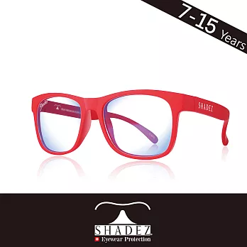 瑞士SHADEZ  兒童抗藍光眼鏡 【方框設計】7 - 15歲 熱力紅_117