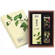 連淨 苦茶油+苦茶油拌醬禮盒 3入組(苦茶油500ml+麻辣瓣醬+薑泥拌醬)