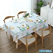 【巴芙洛】日式印花PVC防水桌巾正方桌-137X140cm 茶杯