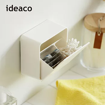 【日本ideaco】ABS壁掛式小物分隔收納盒 -白