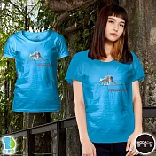 【摩達客】美國進口The Mountain -拯救袋鼠 女版圓領短袖T恤-A S 藍