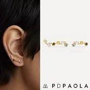 PD PAOLA 西班牙時尚潮牌 拉長石貼合耳廓耳環 灰色X冰綠X冰黃X白色 APRIL  GOLD