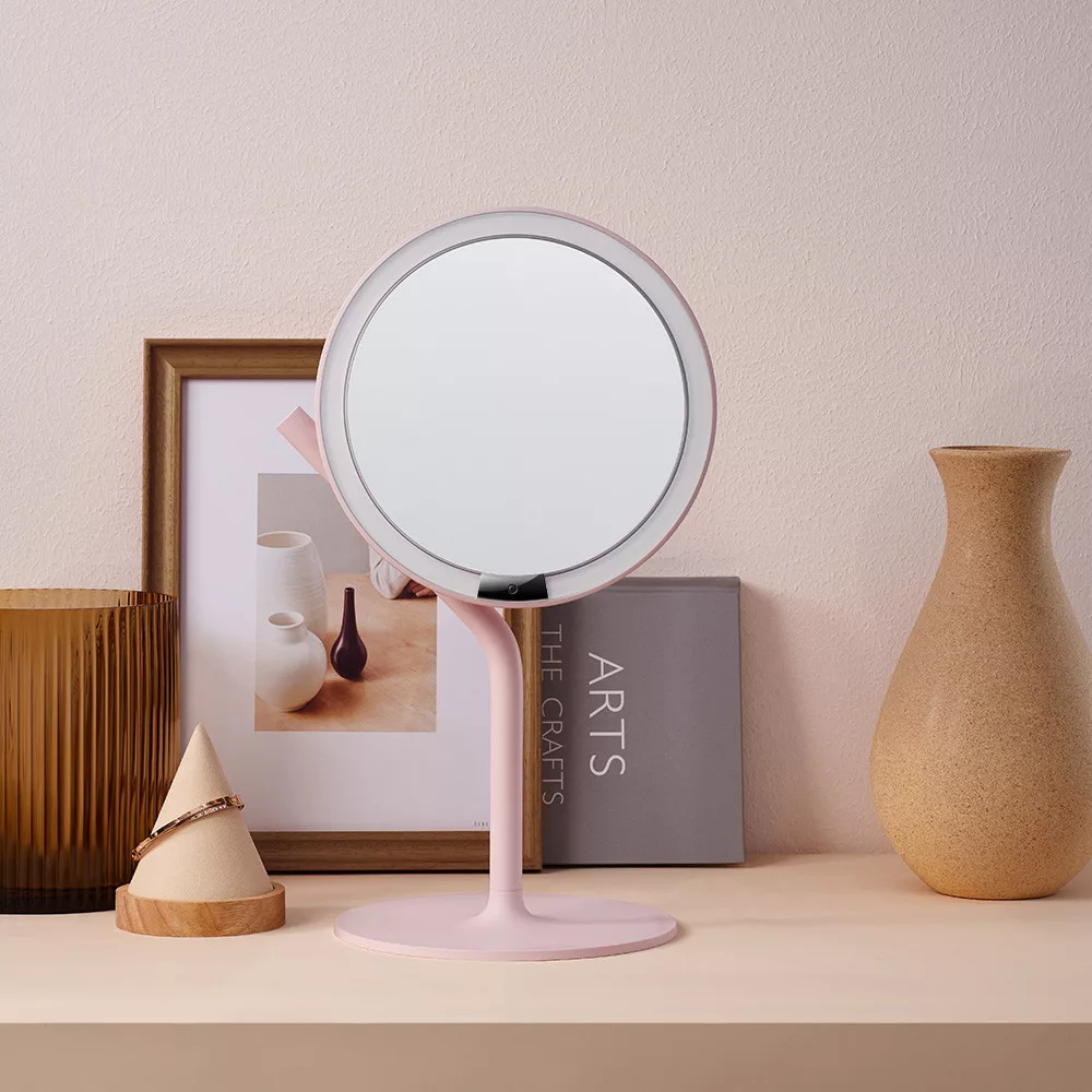 AMIRO Mate S 系列LED高清日光化妝鏡 -櫻花粉(贈5倍放大鏡)
