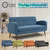 E-home Sumi蘇米布面實木腳雙人休閒沙發-四色可選 橘色