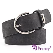 【Decoy】霧粉色調＊圓型扣寬版時尚皮帶  黑