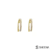 【SHEENA】個性許願骨鋯石耳環 - 金