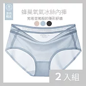 CS22 超薄無痕網孔透氣冰絲女內褲3色(6件/入)-2入 XL 藍色