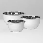《NOW》深型打蛋盆3件(雪白) | 不鏽鋼攪拌盆 料理盆 洗滌盆 備料盆