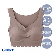 【日本GUNZE】日本製舒適無痕bra背心(TB2555-COF) M 棕色
