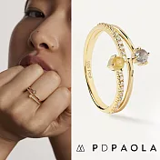 PD PAOLA 西班牙時尚潮牌 雙層拉長石戒指 灰色X冰黃X白色 PATIO GOLD M
