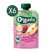 【英國Organix】水果纖泥-蘋果草莓藍莓100gX6