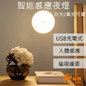 【iSFun】守護月光*USB充電光控人體感應壁燈 白光