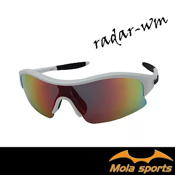 Mola 摩拉 兒童 運動太陽眼鏡 墨鏡  8-14歲 男女 UV400 白框 多層彩色鍍膜鏡片 Radar-wm