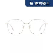 【大學眼鏡_配到好980】書院文青銀光學眼鏡 M7049-C6 銀