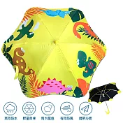 兒童圓角反光雨傘-恐龍黃