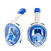 韓國熱銷 BLUEFIN 兒童 全罩式浮潛呼吸面罩 游泳神器 XS 藍色