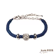 J’code真愛密碼銀飾 守護愛情純銀編織手鍊-藍