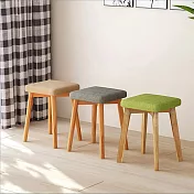 【AOTTO】無印風方形實木餐椅 椅凳-2入(可疊加 化妝椅 休閒椅) 米色