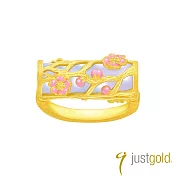 【Just Gold 鎮金店】喜‧玲瓏純金系列 黃金戒指(港圍) 11 黃金