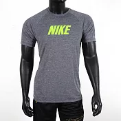 Nike Logo Heather [NESSC677-001] 男 T恤 短袖 上衣 防曬衣 抗UV 速乾 黑灰