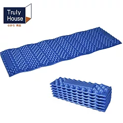 【Truly House】超輕量加厚耐壓蛋巢型折疊防潮墊/蛋巢睡墊(兩色任選) 藍色大圓點
