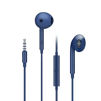 OPPO 原廠 MH135 高品質半入耳式有線耳機 3.5mm - 藏藍 (盒裝) 藍色