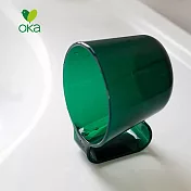 【日本OKA】PLYS base晶透風倒立快乾可掛式漱口杯-4色可選 -森林綠