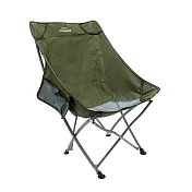 樂生活嚴選 戶外休閒高背露營折疊椅-軍綠色