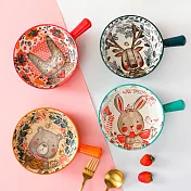CS22 動物陶瓷餐碗系列手柄碗4款 萌兔