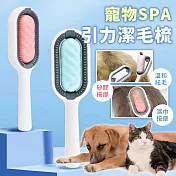 【EZlife】寵物引力清潔濕巾去毛梳(內含清潔梳*1+濕巾10片)- 粉色