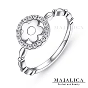 Majalica戒指尾戒花朵925純銀戒指女戒 精鍍正白K/玫瑰金 單個價格 PR4008 3 銀色美國圍3號