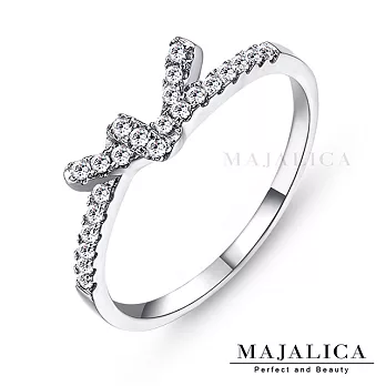 Majalica戒指尾戒結緣925純銀戒指女戒 精鍍正白K/玫瑰金 單個價格 PR4010 4 銀色美國圍4號