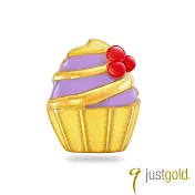 【Just Gold 鎮金店】繽紛派對 黃金單耳耳環-杯子蛋糕