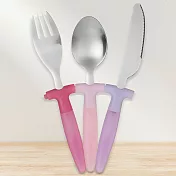 《Premier》兒童餐具3件(粉紫) | 湯匙 叉子 餐刀