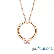 【Just Diamond】Hello Kitty甜蜜寶貝 18K玫瑰金紫寶石項鍊
