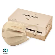 【ONEDER旺達棉品】Marie Claire 美麗佳人一般醫療口罩(30入組) 平面醫療口罩 MC-BZ004 拿鐵棕(成人)