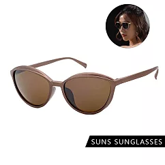 【SUNS】時尚簡約太陽眼鏡 超輕量僅22g 顯小臉經典款 男女適用 抗UV400 玫瑰金框茶片