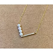 【HCC Jewelry】V型珍珠鑽石項鍊