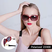 【SUNS】淑女偏光墨鏡 簍空點綴優雅名媛款 寶麗來墨鏡 防眩光 抗UV400 楓葉紅