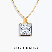 【JOY COLORi】1克拉 18K黃金 夢境公主方鑽石項鍊