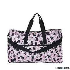 【HAPI+TAS】日本原廠授權 摺疊旅行袋 (大)─ 粉色波士頓(淺粉愛麗絲)