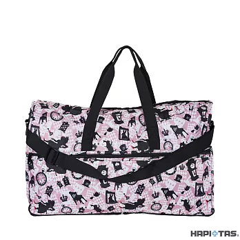 【HAPI+TAS】日本原廠授權 摺疊旅行袋 (大)- 粉色波士頓(淺粉愛麗絲)