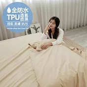 【BUHO布歐】日系防水防蹣信封式枕套(2入/組) 《濃茶奶》