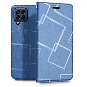 GENTEN for Samsung Galaxy M33 極簡立方磁力手機皮套 藍色