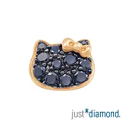 【Just Diamond】Hello Kitty黑鑽風潮 18K玫瑰金 鑽石單耳耳環