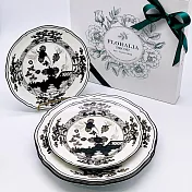 《義大利第一名瓷 Ginori 1735 -Oriente Italiano》 26.5cm主餐盤和21cm點心盤四件禮盒組 皓白色