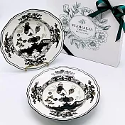《義大利第一名瓷 Ginori 1735 -Oriente Italiano》24cm湯盤二件禮盒組 皓白色
