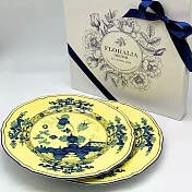 《義大利第一名瓷 Ginori 1735 -Oriente Italiano》31cm秀盤二件禮盒組 黃晶色